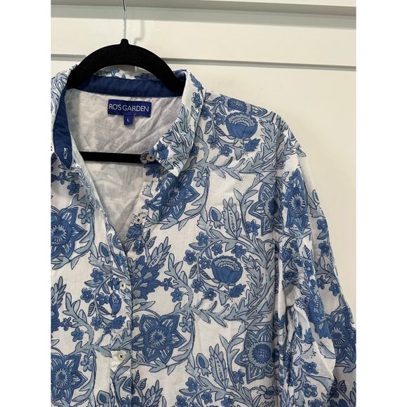 Tuckernuck Exclusive Ro’s Garden Blue Leticia Deauville Mini Dress Size L - Picture 4 of 7